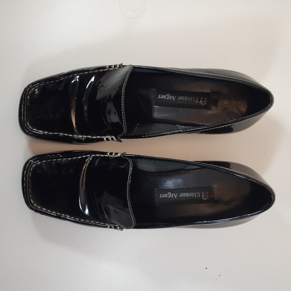 Etienne Aigner Shiny Patent Leather Loafers